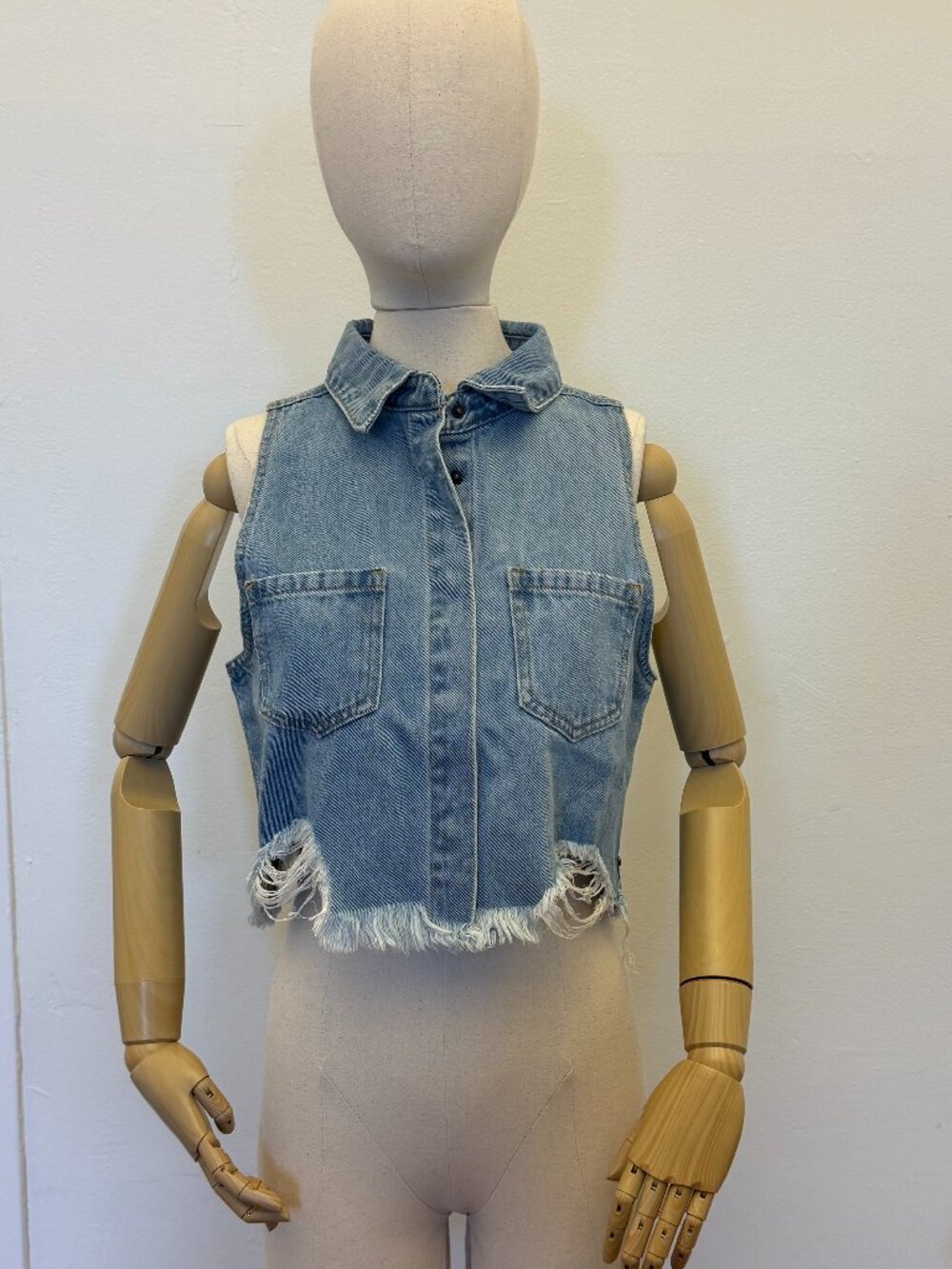 One Teaspoon Bolt Blue Indigo Denim Vest — NWT, Size S